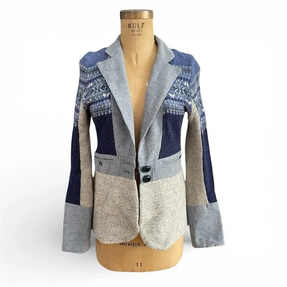 Paper People Clothing | Mixed Media Blazer - Picture 2 of 11